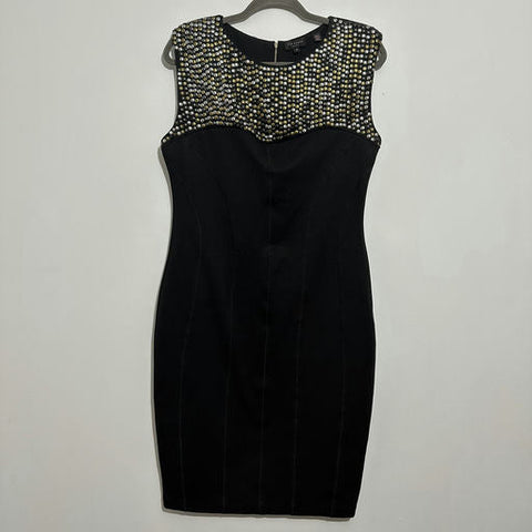 Ted Baker Black Bodycon Dress Size 14 Short Polyester Ladies