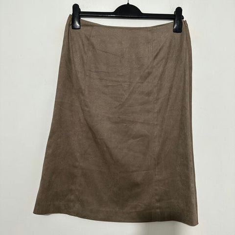 Next Beige A-Line Skirt Size 10 Short High Waist Mini Polyester Ladies