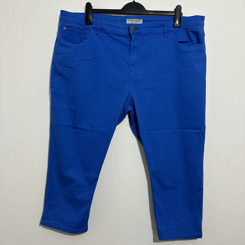 M&S Ladies Jeans Cropped  Blue Size 22 Cotton Blend     Super Skinny