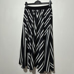 H&M Ladies Skirt Maxi Black Size S Small Polyester Midi White
