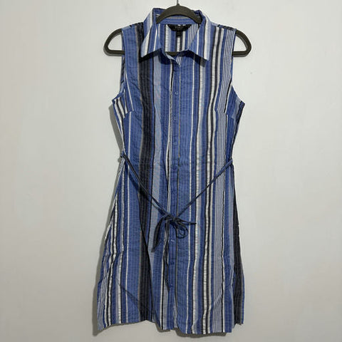 Lipsy London Ladies Dress Shirt Dress  Blue Size 16 100% Cotton   Short  Striped