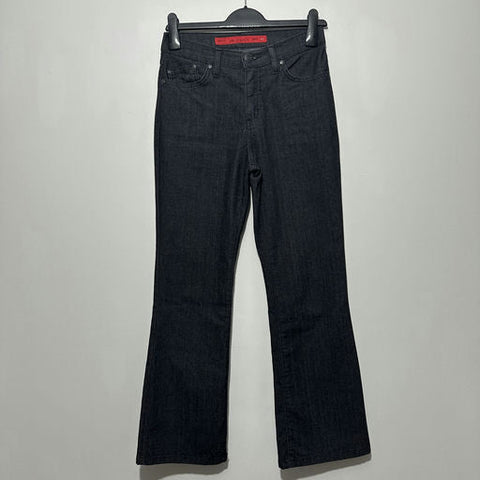 M&S Ladies Jeans Straight Black Size 8 Cotton Blend Stretch Roma