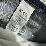 M&S Ladies Jeans Mom Blue Size 12 Cotton Blend Short