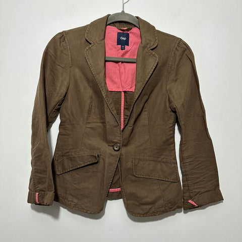 Gap Ladies  Basic Jacket Brown Size 0 Linen Blend