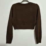 H&M Brown V-Neck Ladies Jumper Pullover Size M Medium 100% Acrylic