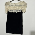 Oasis Ladies T-Shirt Top  Black Size S Small Viscose Short Sleeve Lace