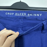 M&S Ladies Jeans Cropped  Blue Size 20 Cotton Blend     Super Skinny Cobalt