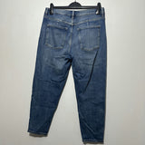 M&S Ladies Jeans Mom Blue Size 12 Cotton Blend Short