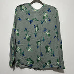 Oasis Ladies Button-Up Top  Green Size 18 Polyester Long Sleeve