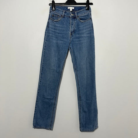 H&M Ladies Jeans Straight Blue Size EU 34 100% Cotton UK Size 6