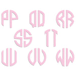 Personalised Monogram Initials Iron On Transfer, Soft Pink