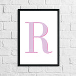 Personalised Pink Initial Children's Room Wall Decor Print