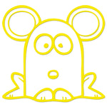 Funny Cartoon Mouse Sticker