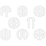 Personalised Monogram Initials Iron On Transfer, White
