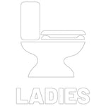 Ladies Toilet Restroom Sign Sticker
