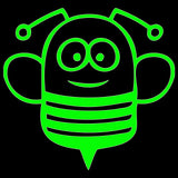 Funny Cartoon Bee Sticker
