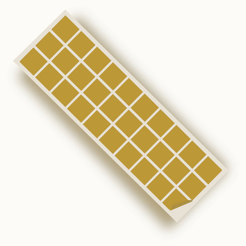 Gold Gloss 2 in SQ Vinyl Wall Tile Stickers Kitchen & Bathroom Transfers