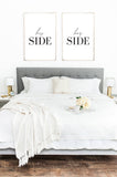 His & Hers Side 2 Couple Black Set Of 2 Bedroom Prints
