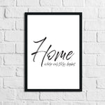 Home Where Our Story Begins Simple Home Wall Decor Print