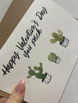 You Prick Cactus Valentines Day Funny Humorous Hammered Card & Envelope