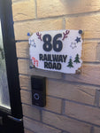 Christmas Design House Name/Number High Quality Acrylic Outdoor Or Inside Sign Including Fixtures & Standoffs