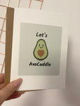 Let's Avocuddle Valentines Day Funny Humorous Hammered Card & Envelope