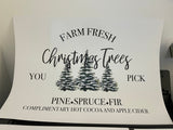 New Farm Fresh Christmas Trees You Pick Christmas Seasonal Wall Home Decor Print