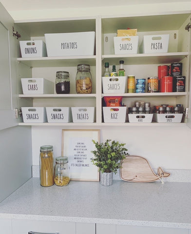 Personalised Custom Any Wording Lauren Font Personalised Kitchen Pantry 4cm Tall Labels Stickers