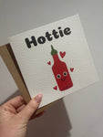 Hottie Valentines Day Funny Humorous Hammered Card & Envelope