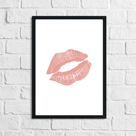 Pink Kiss Lips Dressing Room Simple Wall Decor Print