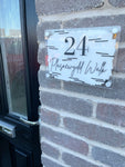Stripe Design House Name/Number High Quality Acrylic Outdoor Or Inside Sign Including Fixtures & Standoffs - Assorted Colours & Fonts (See Images)