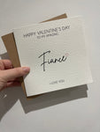 Happy Valentines Fiance, Wife Or Husband Valentines Day Funny Humorous Hammered Card & Envelope