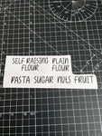Sugar Font Personalised 1.5cm Tall Kitchen Pantry Labels Stickers