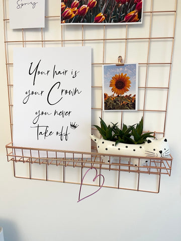 Your Hair Is Your Crown Dressing Room Simple Wall Decor Print