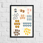 Let's Count 1 2 3 4 Number Children's Room Wall Decor Print
