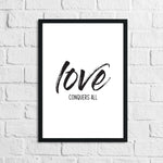 Love Conquers All Brush Wall Decor Bedroom Print