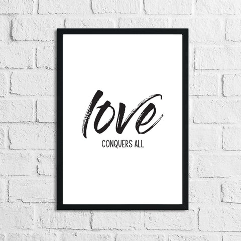 Love Conquers All Brush Wall Decor Bedroom Print