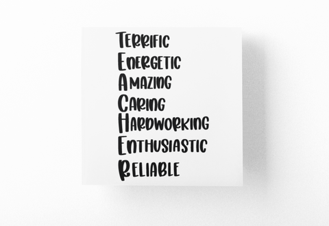 Teacher Adjectives Teacher Sticker