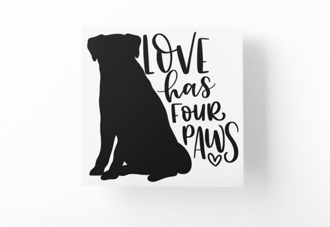 Love Has Four Paws Dog Mom Sticker