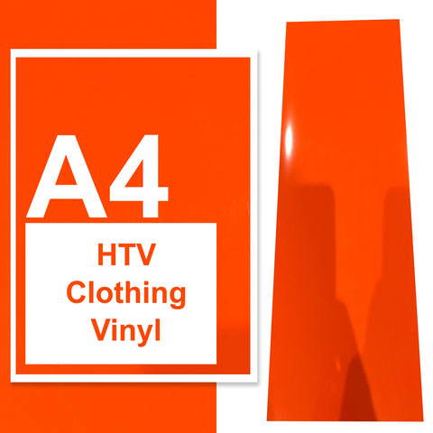 A4 A3 A2 Iron On Vinyl Sheets Neon Orange