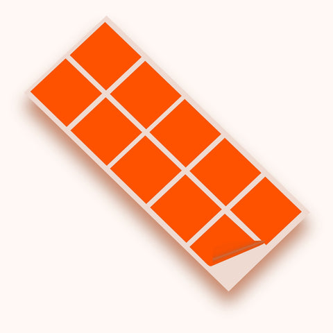 Orange Gloss 100mm SQ Vinyl Wall Tile Stickers Kitchen & Bathroom Transfers