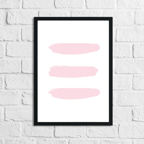 Pink 3 Stripes Brush Wall Decor Bedroom Print