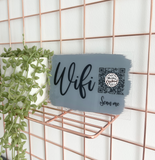 Wifi QR Code Scan Me Painted Clear Acrylic 10x15cm Magnetic Plaque Sign