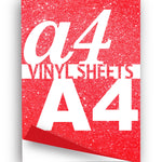 A4 A3 A2 Glitter Vinyl Sheets Red
