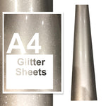 A4 A3 A2 Glitter Vinyl Sheets Silver
