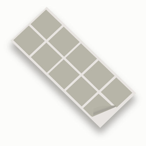 Silver Matte 100mm SQ Vinyl Wall Tile Stickers Kitchen & Bathroom Transfers