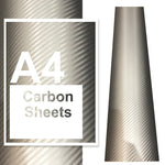 A4 A3 A2 Carbon Fibre Vinyl Sheets Silver