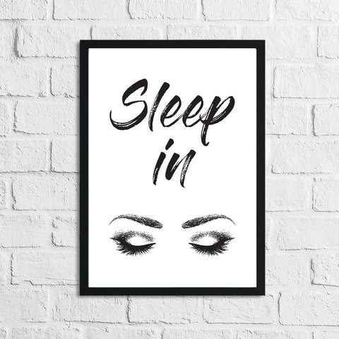 Sleep In Eyelashes 2 Bedroom Simple Decor Print