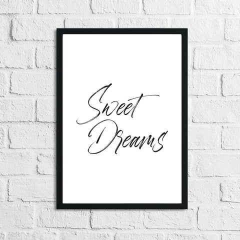 Sweet Dreams Bedroom Decor Simple Print