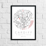 Couple Personalised Valentines Love Engagement Wedding Any Place Circle City Print Coordinates Wall Decor Print